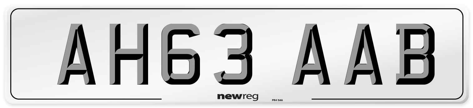 AH63 AAB Number Plate from New Reg